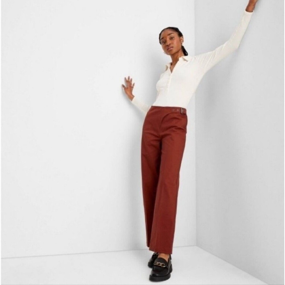 Women’s Future Collective Reese Blutstein Brownish Red Saddle Wrap Pants